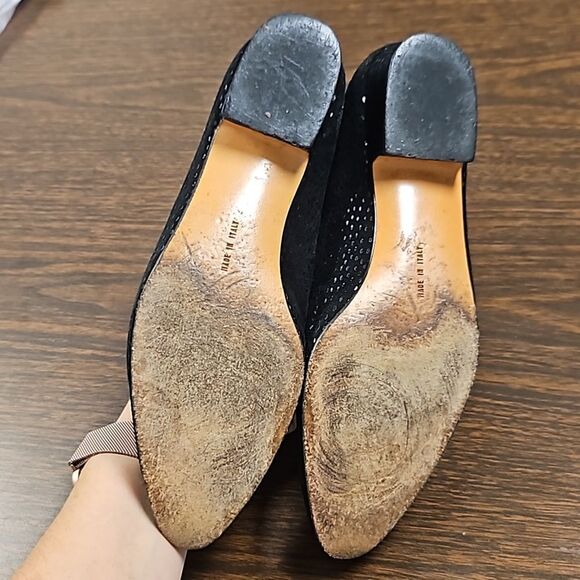 Salvatore Ferragamo Black Suede Block Heel Pumps – Made in Italy – Size 6/6.5 B - Picture 5 of 6